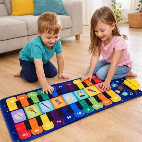 Mata do tańczenia dla dzieci interaktywna muzyczna 8 instrumentów 10 melodii