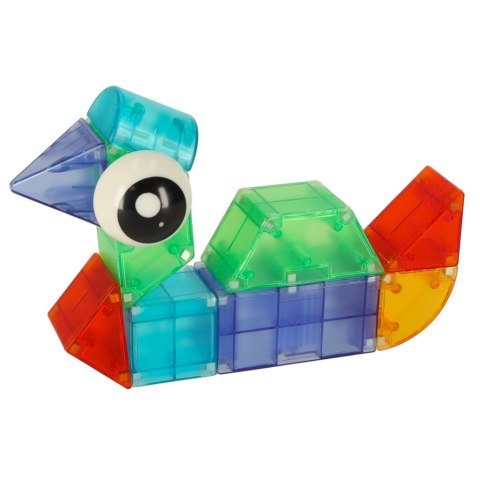 Klocki magnetyczne konstrukcyjne świecące elementy figury 3D 64 el.
