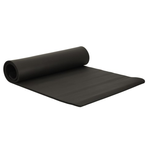 Mata do ćwiczeń jogi gimnastyczna treningowa fitness karimata gruba 1,5cm czarna + pokrowiec