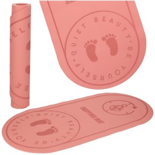 Mata fitness do ćwiczeń jogi wygłuszająca antypoślizgowa 125x61,5x0,6 cm różowa