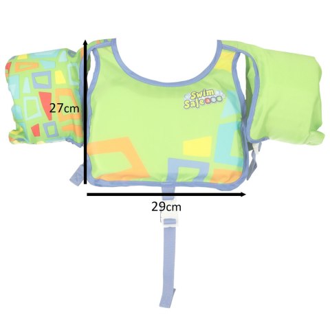 Kamizelka piankowa z rękawkami do pływania kapok dla dzieci 3-6 lat 19-30 kg BESTWAY 32174 zielona