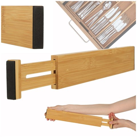 Organizer do szuflady bambusowy separator regulowany na sztućce narzedzia 56cm 1sztuka