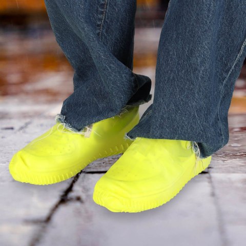 Nakładki przeciwdeszczowe na buty ochraniacze nieprzemakalne przeciwdeszczowe kalosze S żółte roz. 26-34